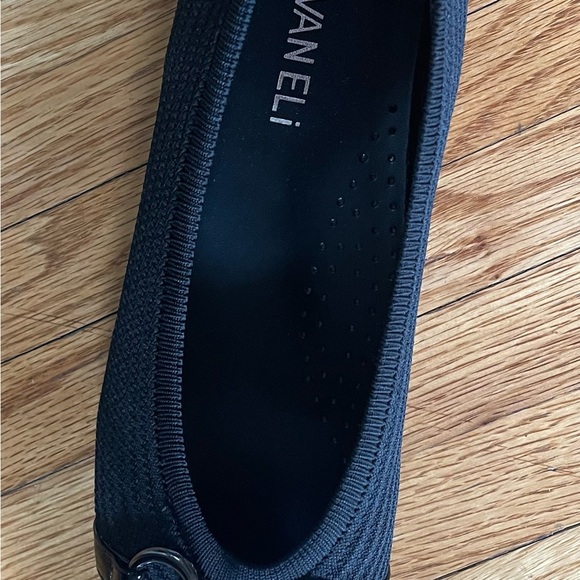 Vaneli Black Flats with Silver Hardware - Picture 4 of 6